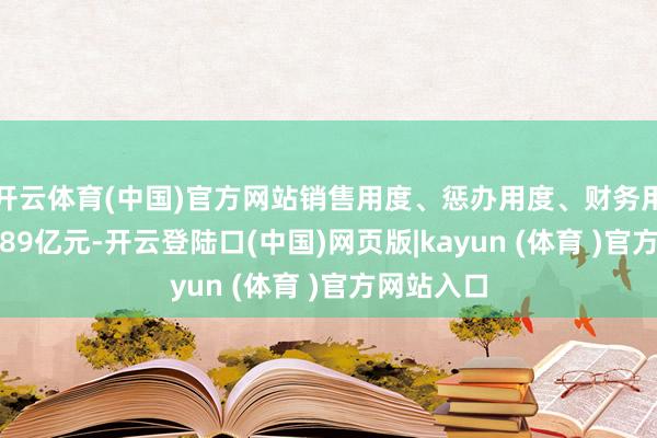 开云体育(中国)官方网站销售用度、惩办用度、财务用度共计4.89亿元-开云登陆口(中国)网页版|kayun (体育 )官方网站入口