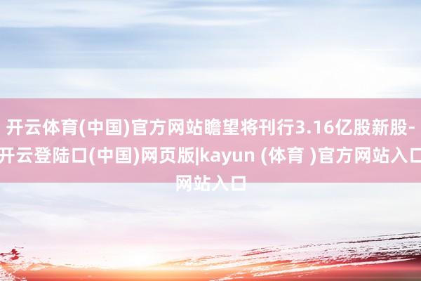 开云体育(中国)官方网站瞻望将刊行3.16亿股新股-开云登陆口(中国)网页版|kayun (体育 )官方网站入口